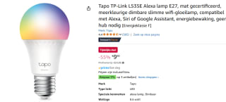 TP-Link Tapo L535E - Wit en Gekleurd Licht - E27 voor €9,90 bij Amazon