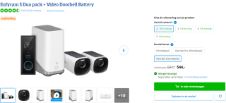EufyCam 3 Duopack + Eufy Video Deurbel voor €544 bij Coolblue