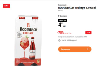 [België] Rodenbach Fruitage 2x 4-pack voor €2,47