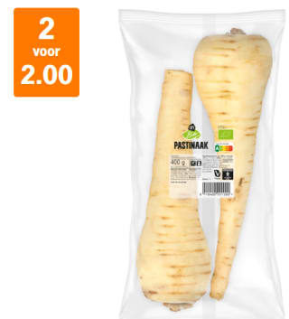 2 stuks Biologisch Pastinaak voor €2 bij de AH
