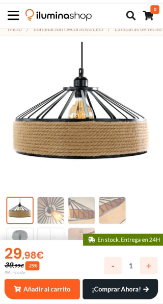 Lámpara de techo West por 29,98€.