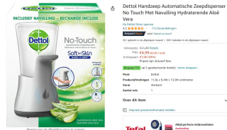 Dettol No-Touch Automatische Zeepdispenser voor €4,99 bij Amazon.nl