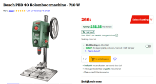 Bosch PBD 40 Kolomboormachine voor €235,35 met Bol Select