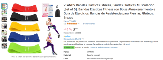 5 Bandas Elásticas Fitness por 3,99€