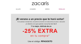 -25% descuento extra en Zacaris