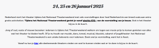 Alle theatervoorstellingen vanaf €10 tijdens het Nationaal Theaterweekend