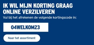 €5 korting bij besteding vanaf €25 online en in de winkel