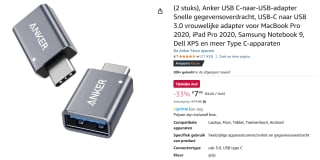 2 stuks Anker USB C-naar-USB 3.0 Adapter voor €7,99 via Amazon