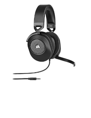 Auriculares gaming - Corsair HS65 Surround, No Bluetooth, Cable 1.8 m, Carbón por 63.55€