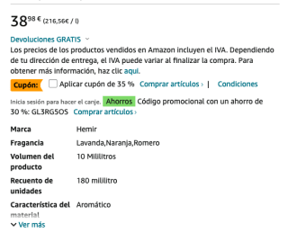 Set de aceites Esenciales para Humidificador 18 x 10ml por solo 13,64€.