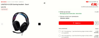 Logitech G335 Bedrade Gamingheadset voor €38 bij de Mediamarkt
