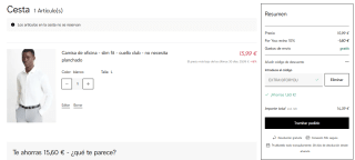 Camisa de oficina blanca Non Iron slim fit cuello club C&A a domicilio