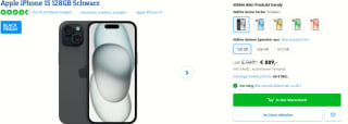 iPhone 15 128GB alle kleuren voor €889 bij Coolblue in Duitsland