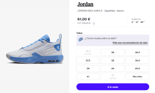 Zapatillas de Mujer Nike Jordan Max Aura 6 por 61€