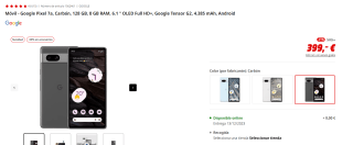 Google Pixel 7a de 8GB/128GB por 389€