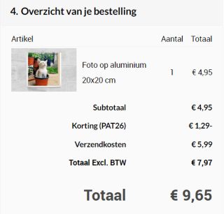 Eigen Foto op aluminium vanaf €3,66 dmv code bij Topdoek