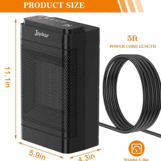 Calefactor 1200W/1500 W, LED de bajo consumo y silencioso por 10,76€