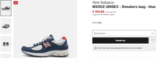 New Balance M2002 unisex sneakers voor €104,95 bij Zalando