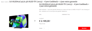 LG OLED 65C35LA 2023 voor €1895 bij Hofman met €300 cashback
