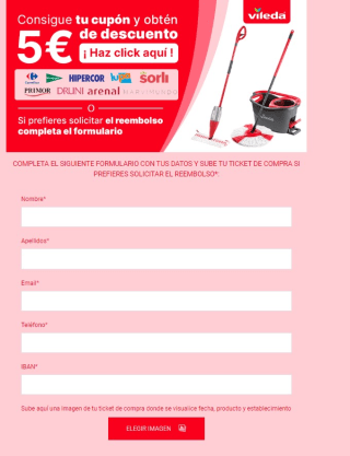 Reembolso de 5€ o cupón lo que prefieras den Vileda