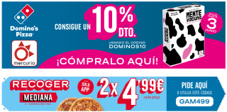 Descuentazos en Dominos Pizza entra y alucina 2 pizzas medianas por 4,99€ cada una