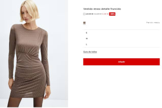 Vestido strass con detalle fruncido para Mujer por 5.99€