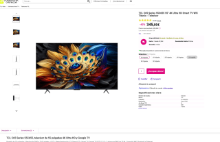 TCL C65 Series 55C655 55" 4K Ultra HD Smart TV Wifi Titanio 144 sonido onkyo hz a solo 345€