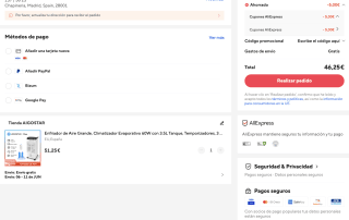 Enfriador de Aire Grande Climatizador Evaporativo 60W con 3.5L por 46,25€