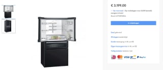 Siemens KF96RSBEA Amerikaanse koelkast voor €3199 bij Elvidas