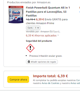 Pastillas Finish Powerball precios minimos amazon