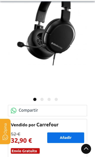 Auriculares Gaming Steelseries Arctis 1 por 32,90€.