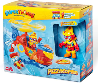 Pizzacopter – Helicóptero de SuperThings. con Lanzador de Discos de Pizza. Incluye 1 Kazoom Kid y 1 SuperThing exclusivo por 9.45€