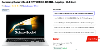 Samsung Galaxy Book4 NP750XGK-KS3NL - Laptop - 15.6 inch voor €539 bij Bol