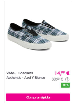 Zapatillas Vans adulto desde tan solo 14,99€