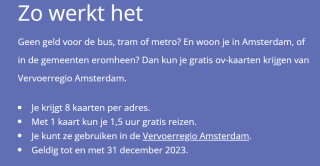 8 gratis ov-kaarten van Vervoerregio Amsterdam.