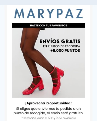 Envío gratuito a puntos de recogida desde Marypaz.