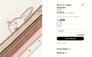 5-Pack babymaillot met haasjes print voor €12,99 bij C&A