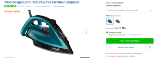 Tefal Ultragliss Anti-Calc Plus FV6832 Stoomstrijkijzer voor €55 bij Coolblue