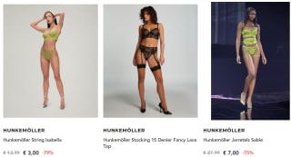 Tot 79% korting op alles van Hunkemöller + 15% extra dmv code bij Secret Sales
