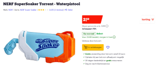 NERF SuperSoaker Torrent Waterpistool voor €2,49 bij Bol.com