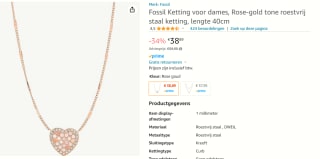 Fossil Vintage Damesketting voor €38,89 bij Amazon