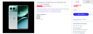 Smartphone 6.74" One plus nord 4 - 16 Go Ram, 512 Go à 481,40€