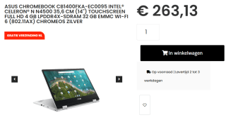 ASUS Chromebook CB1400FKA-EC0095 voor €263,13 bij Caps