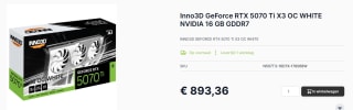 INNO3D GeForce RTX 5070 Ti X3 OC White videokaart voor €893,36 bij Caps