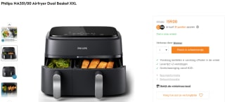 Philips NA351/00 Airfryer Dual Basket XXL voor €159 bij Blokker