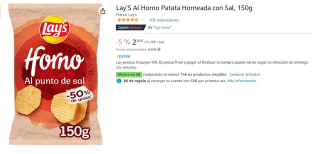 7 Bolsas de Lay'S Al Horno Patata Horneada con Sal, 150g por 10.96€