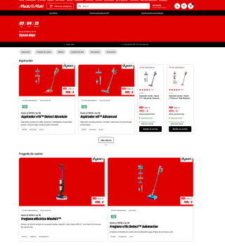 Descuento hasta 20% Dyson Days en Mediamarkt