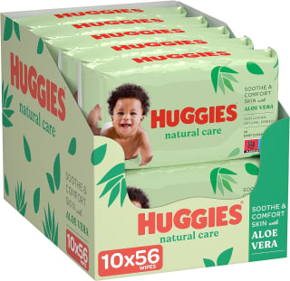 Huggies Natural Care billendoekjes 10 verpakkingen voor €8,99 bij Amazon
