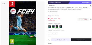 Juego EA Sports FC24 Nintendo por 30,33€ y en más plataformas