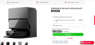 Roborock S8 MaxV Ultra zwart robotstofzuiger met zelfreinigingsstation voor €1099